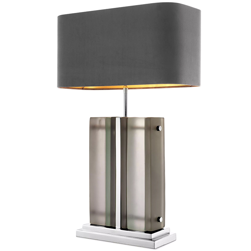 Настольная лампа Eichholtz Table Lamp Solana Nickel Серый Никель Стекло Смок в Ижевске | Loft Concept 