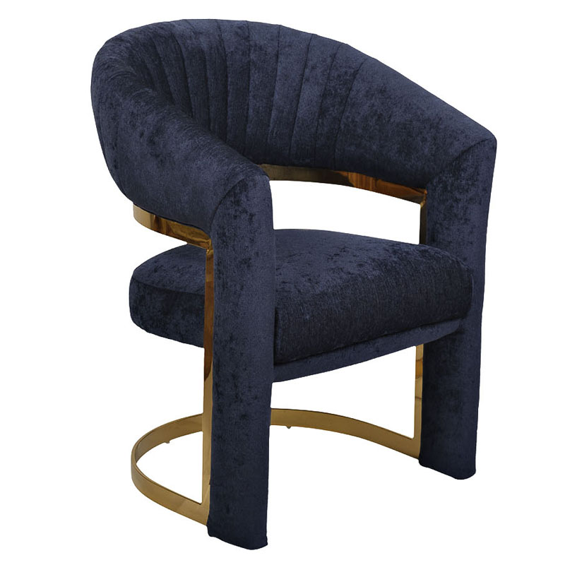 Полукресло Valbonne Chair blue velour Синий Глянцевое золото в Ижевске | Loft Concept 