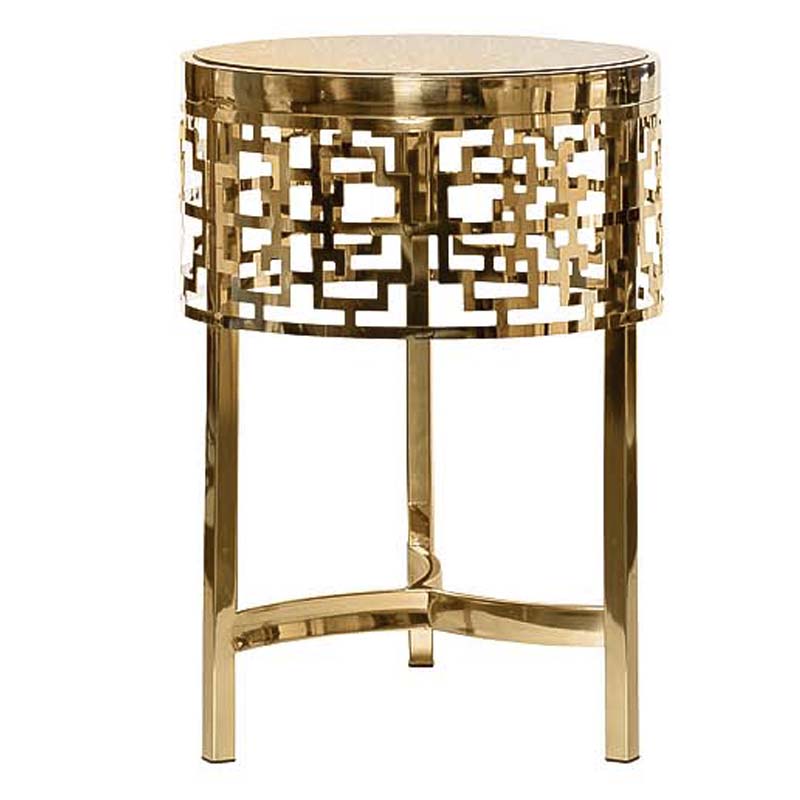 Приставной стол Yen Geometry Side Table pink gold 50 Глянцевое золото в Ижевске | Loft Concept 