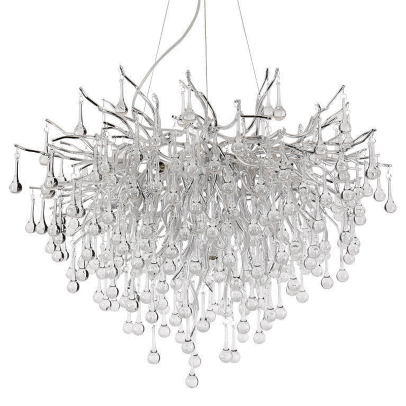 Люстра Droplet Chandelier Silver 80 Серебряный Прозрачное Стекло в Ижевске | Loft Concept 