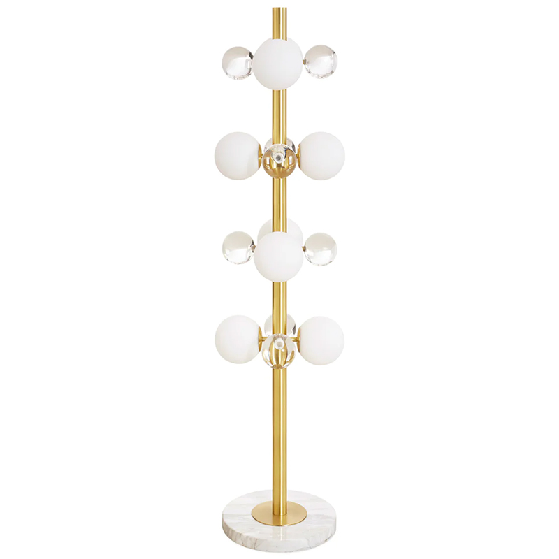 Торшер GLOBO FLOOR LAMP-BRASS Jonathan Adler Золотой Прозрачное Стекло Белый в Ижевске | Loft Concept 