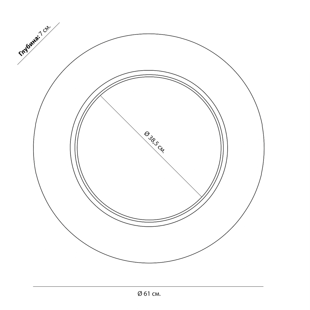 Чёрное настенное зеркало с золотым кантом Porunalia в Ижевске