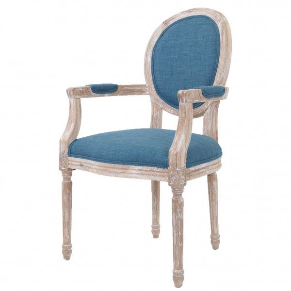 Стул French chairs Provence Blue ArmChair Голубой пастельный Бежевый в Ижевске | Loft Concept 