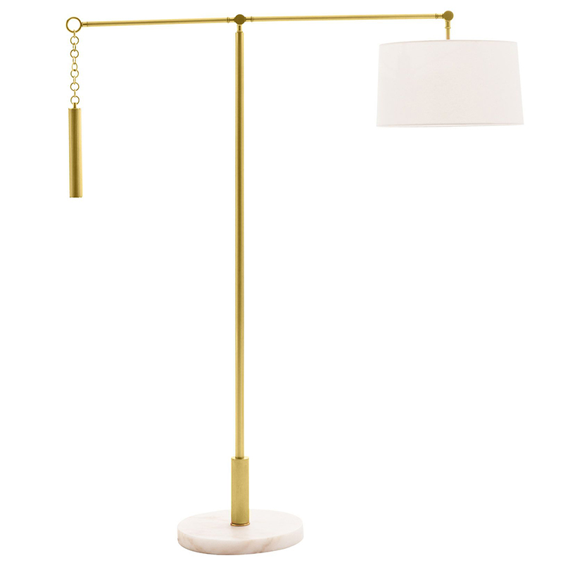 Торшер Arteriors NEWARK FLOOR LAMP Латунь Белый в Ижевске | Loft Concept 