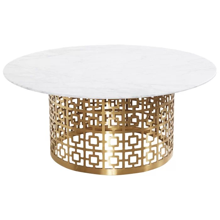 Кофейный стол Artesia Coffee Table White Глянцевое золото Белый в Ижевске | Loft Concept 