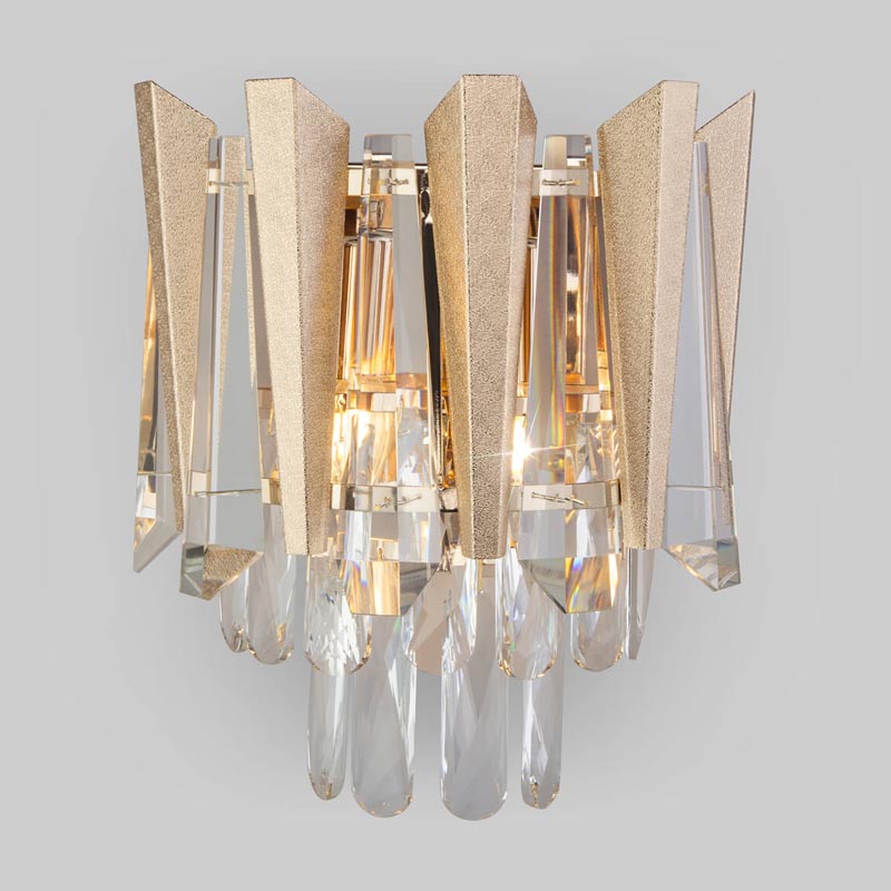 Бра Crystal Edge Sconce Прозрачный (Transparent) Золотой в Ижевске | Loft Concept 