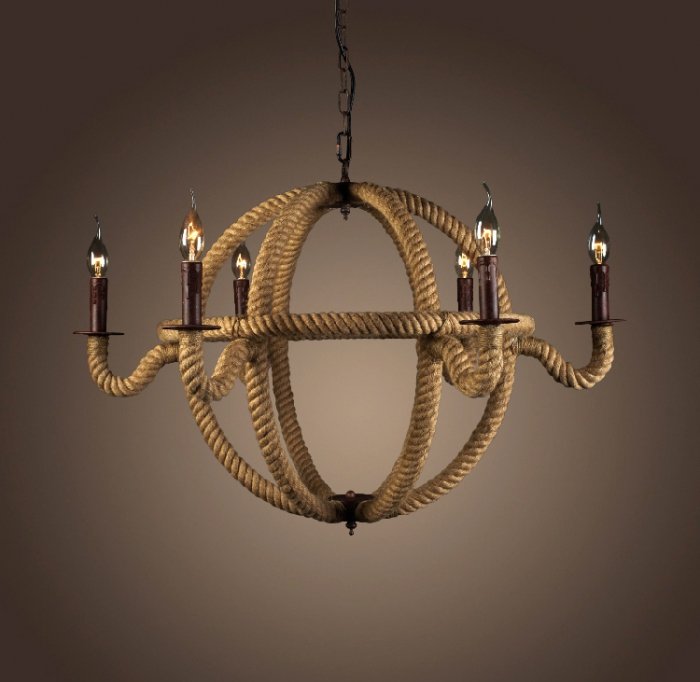 Люстра Spere 2 Loft Rope Light Коричневый в Ижевске | Loft Concept 