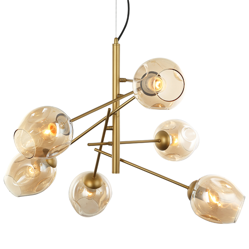 Люстра Branching Bubble Chandelier Vertical Gold Золотой Янтарь (Amber) в Ижевске | Loft Concept 