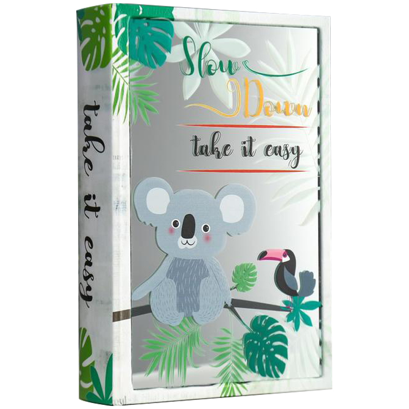 Шкатулка-книга Koala and Toucan Mirror Book Box Мульти Белый Зеленый в Ижевске | Loft Concept 