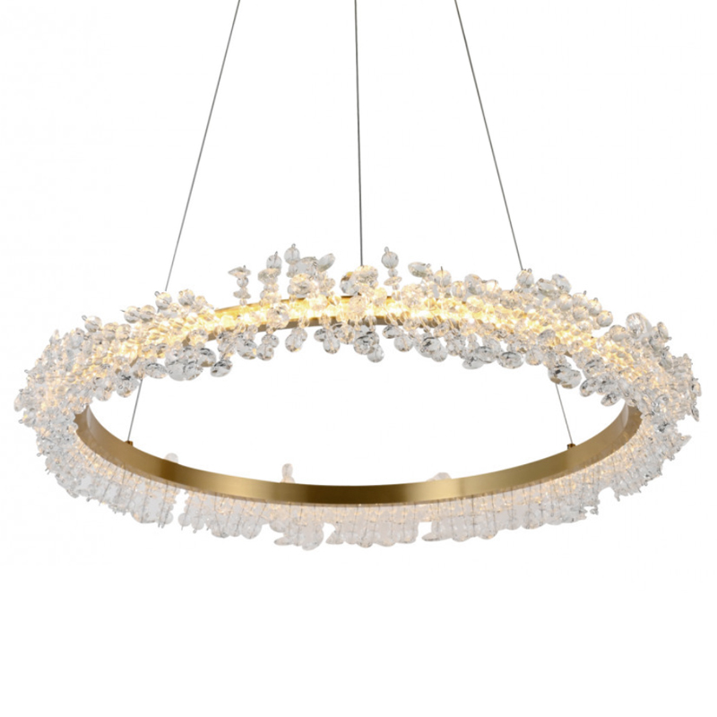 Crystal round chandelier Светильник Кольцо из Хрусталя  Прозрачный Латунь в Ижевске | Loft Concept 