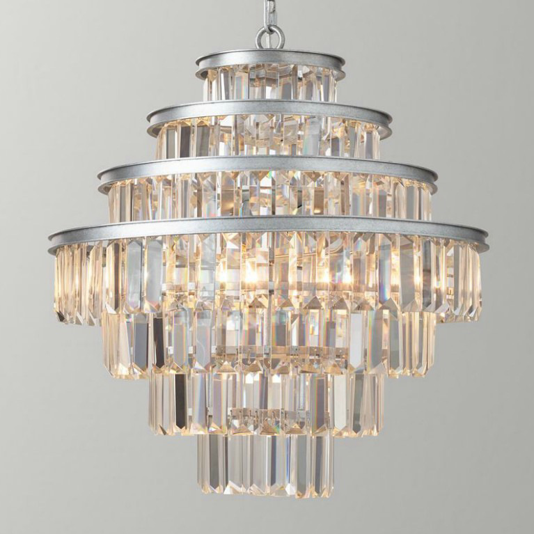 Люстра Alaine Crystal Large Pendant Silver Серебряный Прозрачное Стекло в Ижевске | Loft Concept 