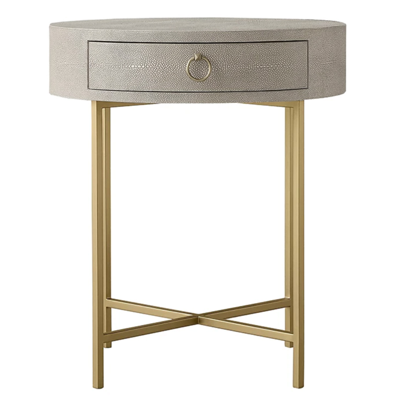 Gaston Stingray Round Gray Side Table Приставной стол серый скат Золотой Серый в Ижевске | Loft Concept 