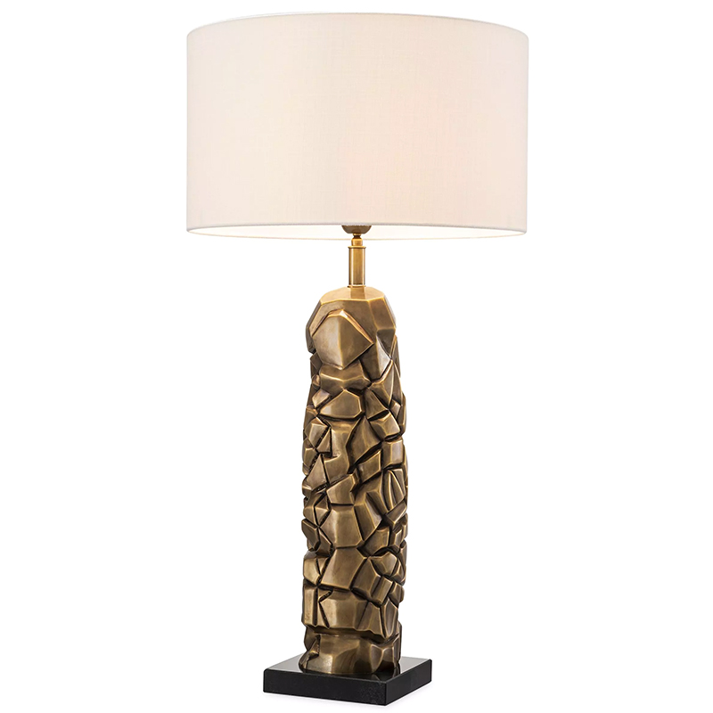 Настольная лампа Eichholtz Table Lamp The Rock Латунь Черный Белый в Ижевске | Loft Concept 