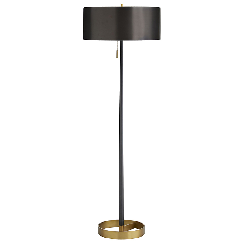 Торшер Arteriors VIOLETTA FLOOR LAMP Black Латунь Черный в Ижевске | Loft Concept 