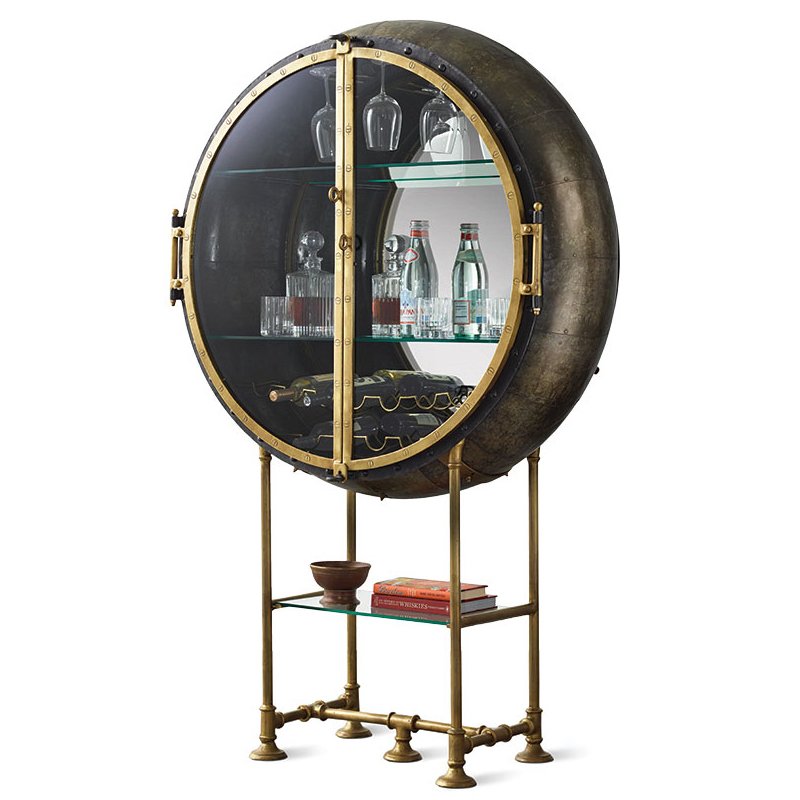 Шкаф Porthole Bar Restoration Hardware Латунь в Ижевске | Loft Concept 