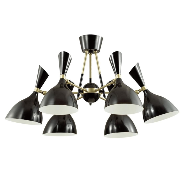 Потолочный светильник Duke Chandelier 6 black Черный матовое золото в Ижевске | Loft Concept 