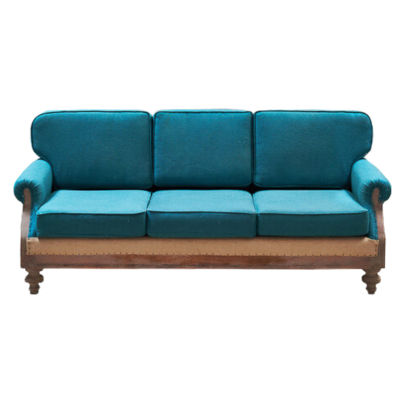 Диван Deconstructed Sofa turquoise Linen triple Коричневый Бирюзовый в Ижевске | Loft Concept 