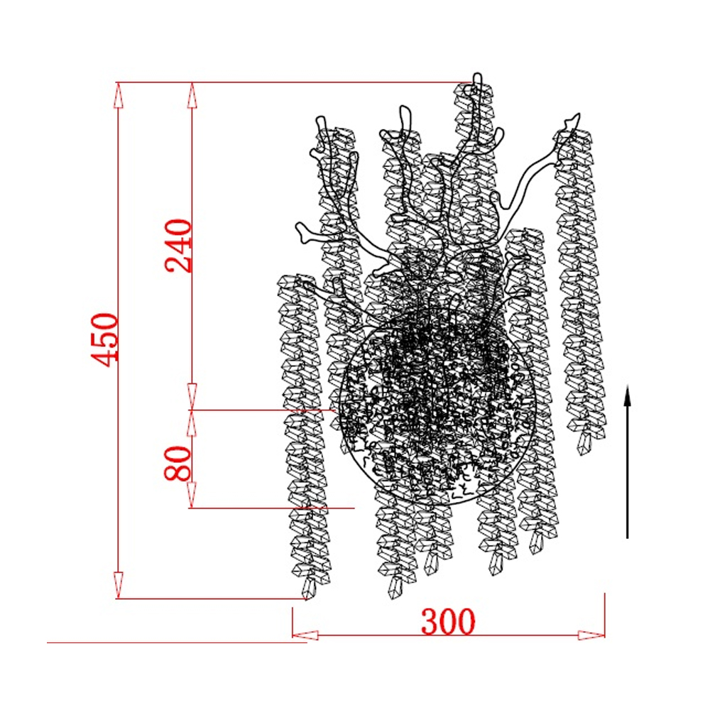 Бра на ветвистым серебрянном каркасе со стеклянными подвесами Raceme в Ижевске