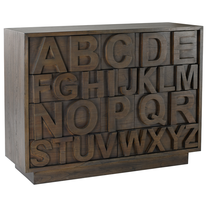 Комод в стиле лофт с английским алфавитом English Alphabet Chest of Drawers Коричневый в Ижевске | Loft Concept 