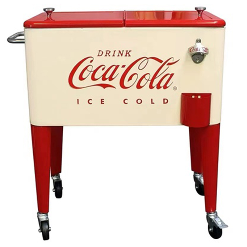 Куллер Retro Metal Coca-Cola Cooler Красный (Red) Бежевый в Ижевске | Loft Concept 