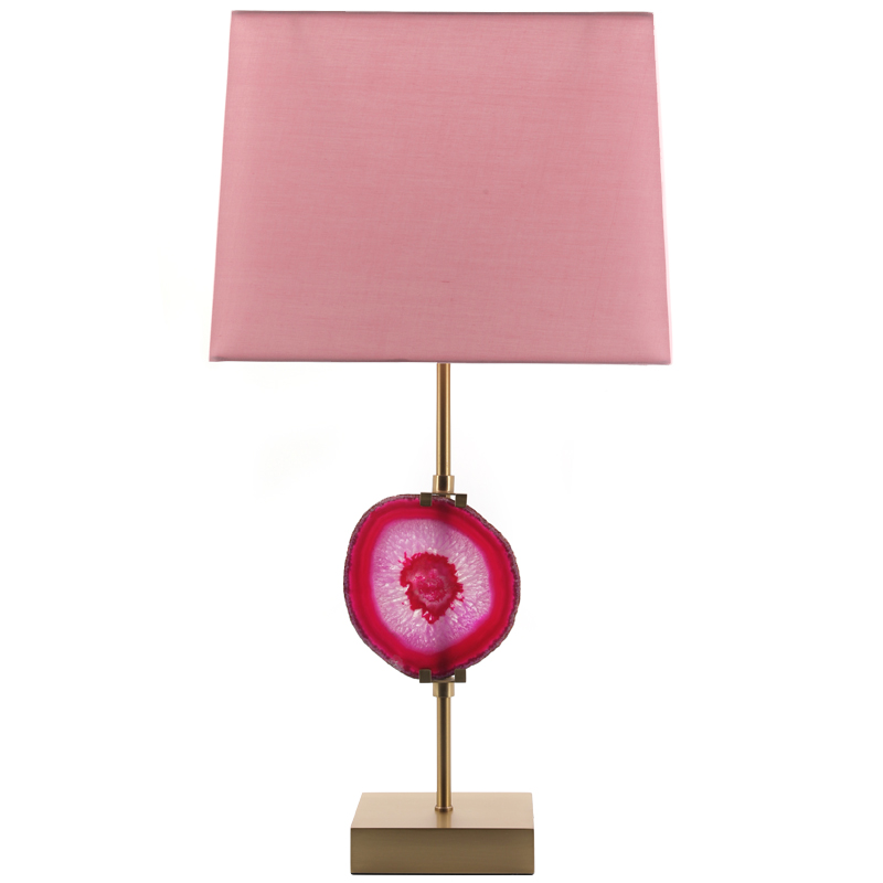 Настольная лампа Pink Agate Design Table Lamp Розовый Латунь в Ижевске | Loft Concept 