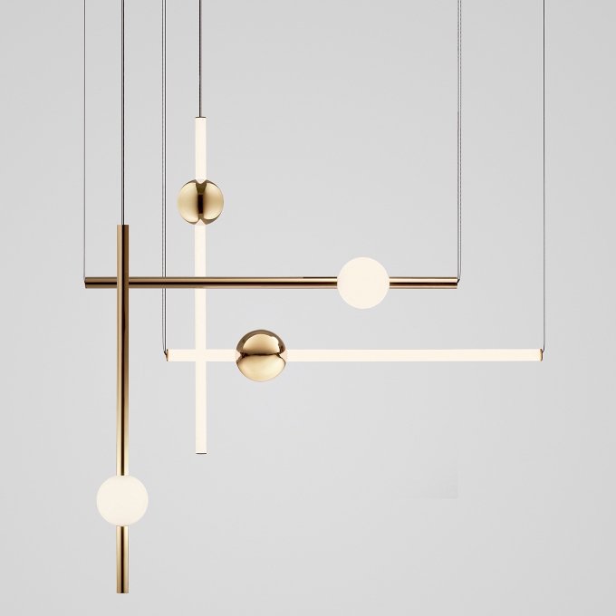 Подвесной светильник lee broom ORION GLOBE LIGHT 66 Глянцевое золото Белый в Ижевске | Loft Concept 