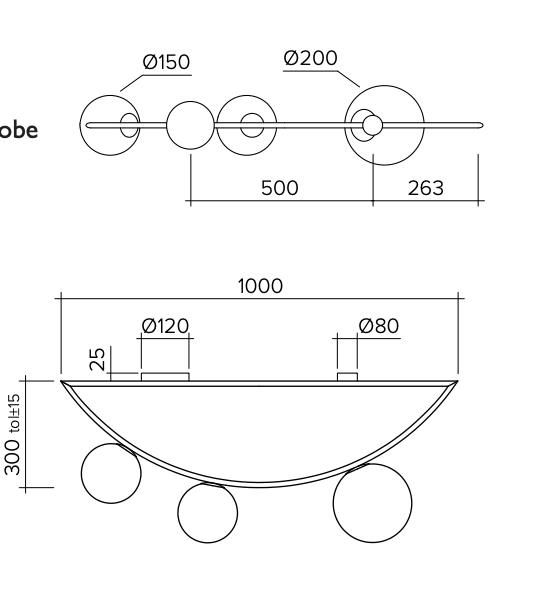 Потолочный светильник Atelier Areti Girlande Ceiling Crescent 3 в Ижевске