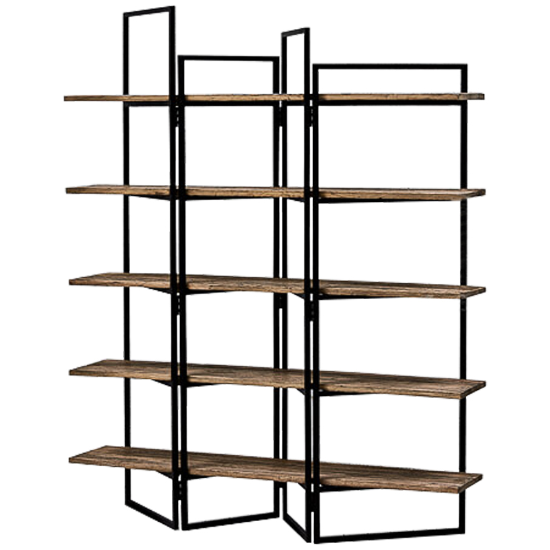 Стеллаж Luigi Loft Rack Черный Коричневый в Ижевске | Loft Concept 