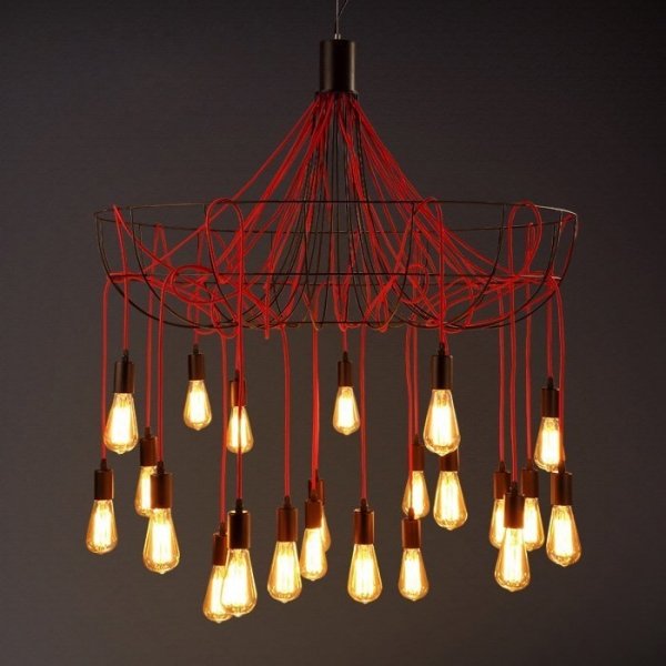 Люстра Blood Wire Chandelier Red 21 Красный Черный в Ижевске | Loft Concept 