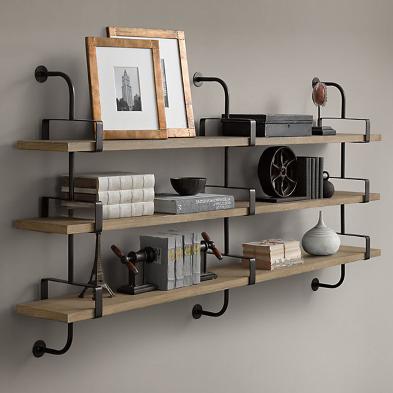 Полка из Дуба RH SHELVING & LEDGES 150 см Графит в Ижевске | Loft Concept 