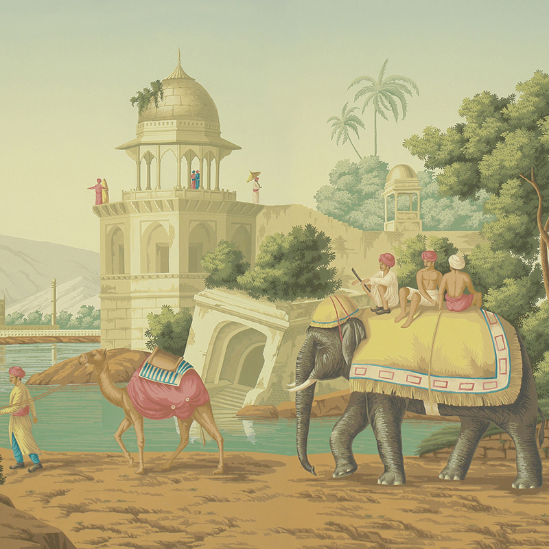 Обои ручная роспись Early Views of India Verdoyant on scenic paper  в Ижевске | Loft Concept 