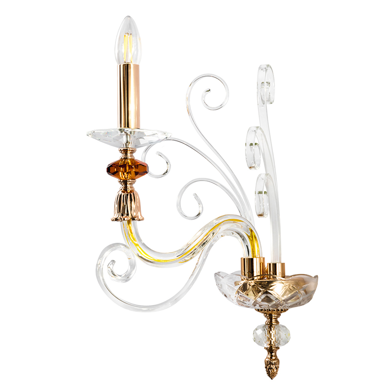 Бра с изогнутыми прозрачными элементами из стекла Twisted Glass Candles Золотой Прозрачное Стекло Бра с изогнутыми прозрачными элементами из стекла Twisted Glass Candles Золотой Прозрачное Стекло в Ижевске | Loft Concept