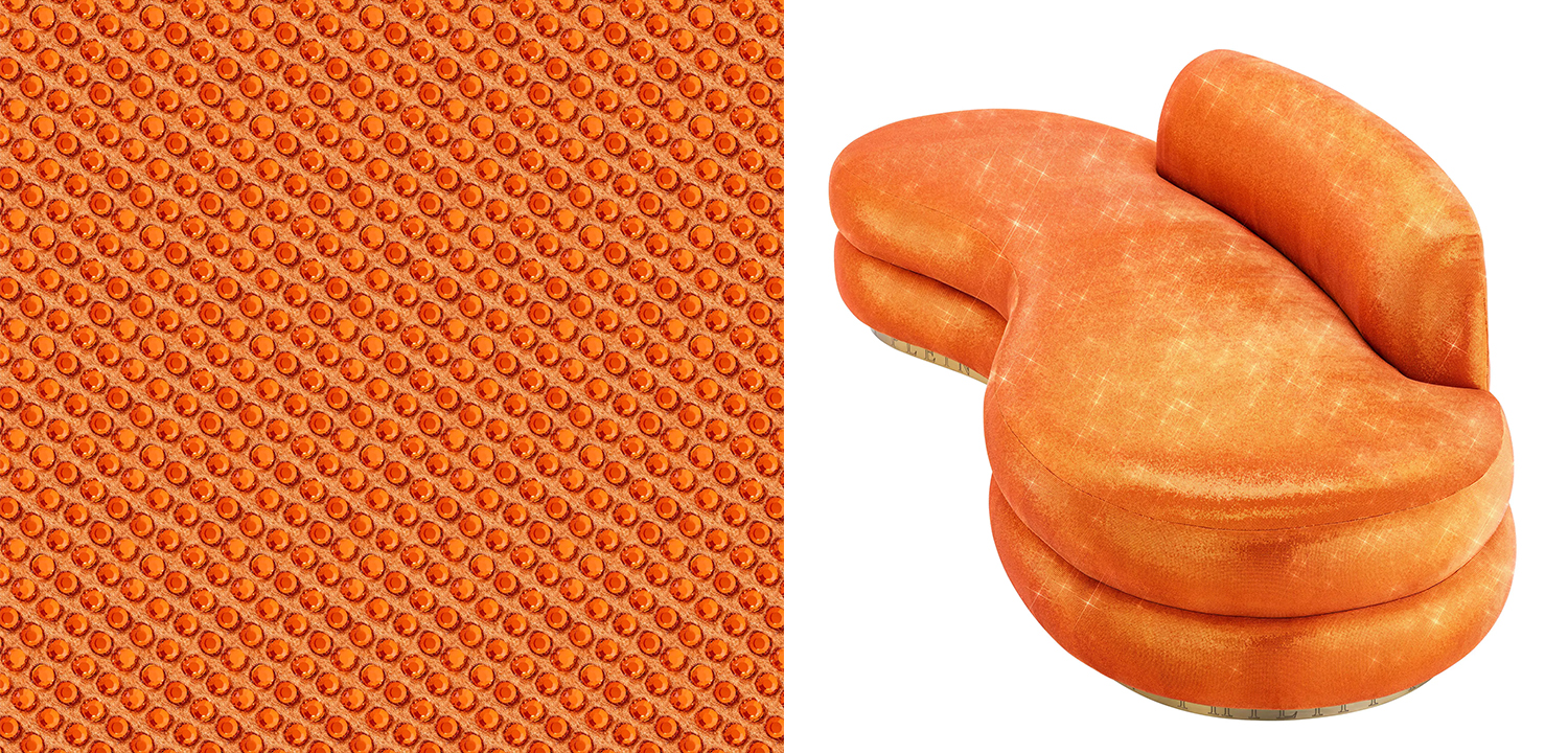 Диван Philipp Plein Sofa Icon Limited Edition Оранжевый - фото