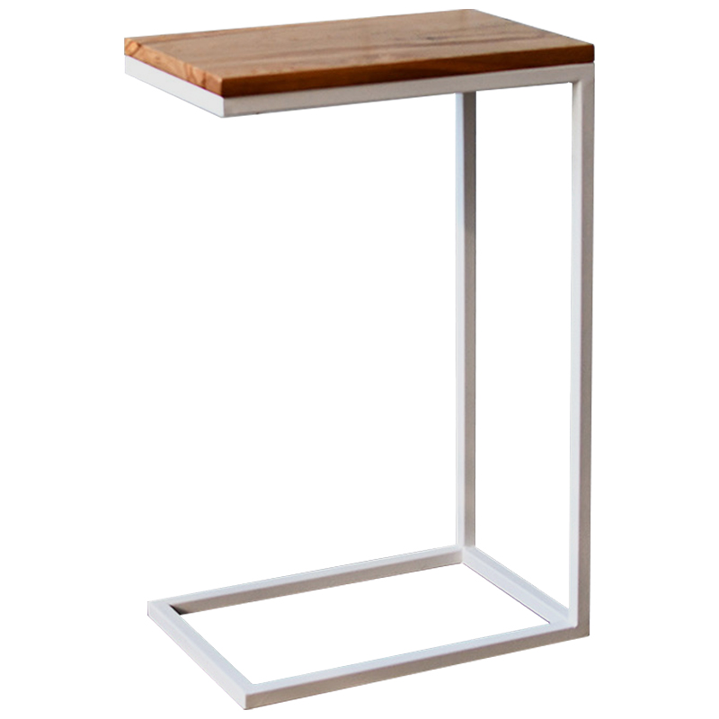 Приставной стол Hanson White Industrial Metal Rust Side Table Светлый дуб Белый в Ижевске | Loft Concept 