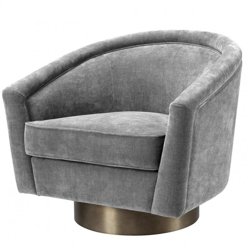 Кресло Eichholtz Swivel Chair Catene Grey Серый матовое золото в Ижевске | Loft Concept 