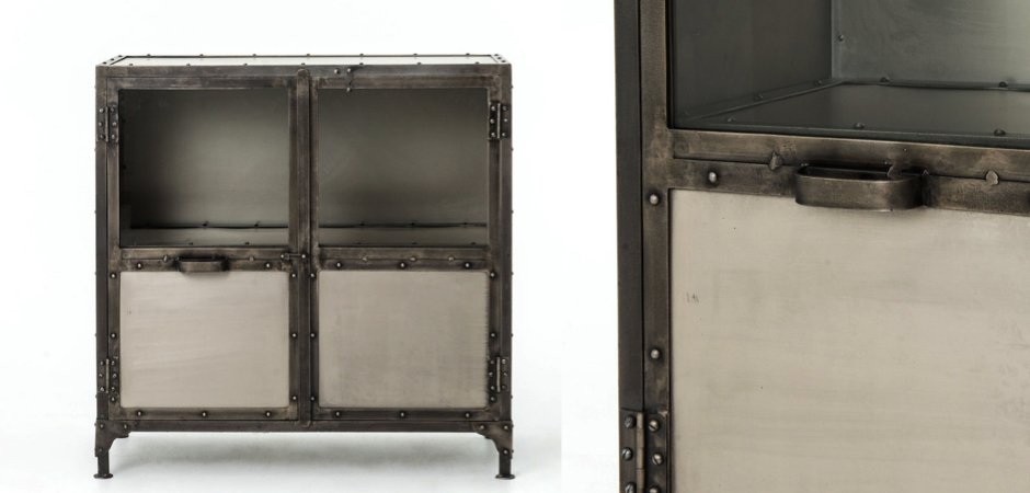 Комод металлический Industrial Steampunk Nickel 2 Door Cabinet Комод металлический Industrial Steampunk Nickel 2 Door Cabinet - Loft-Concept в Ижевске