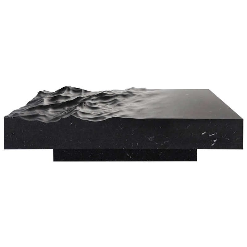 Дизайнерский журнальный стол Mathieu Lehanneur Sculpts Ocean Memories Square Black Черный Мрамор Nero в Ижевске | Loft Concept 