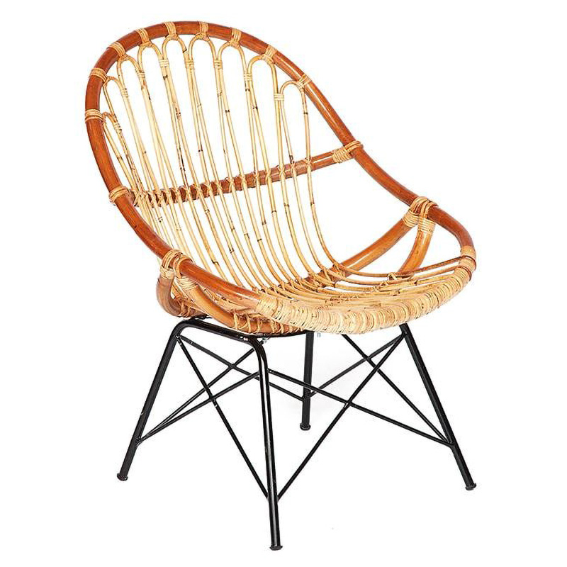 Кресло Rattan Wicker Chair Red Carcass Древесина Черный в Ижевске | Loft Concept 