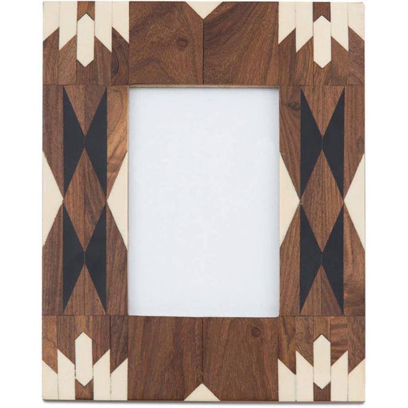 Фоторамка кость Brown Indian Wood Bone Inlay photo frame Бежевый Коричневый в Ижевске | Loft Concept 