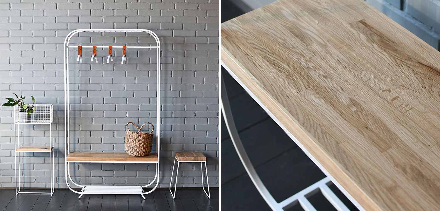 Рейл Hardin White Industrial Metal Rust Clothes Rail - фото