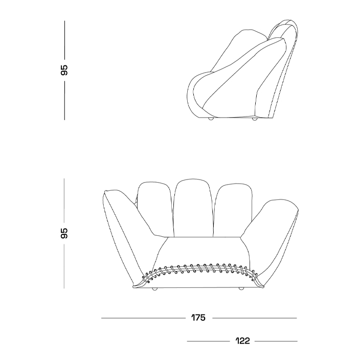 Дизайнерское кресло в форме руки Poltronova Joe Jeans Armchair в Ижевске