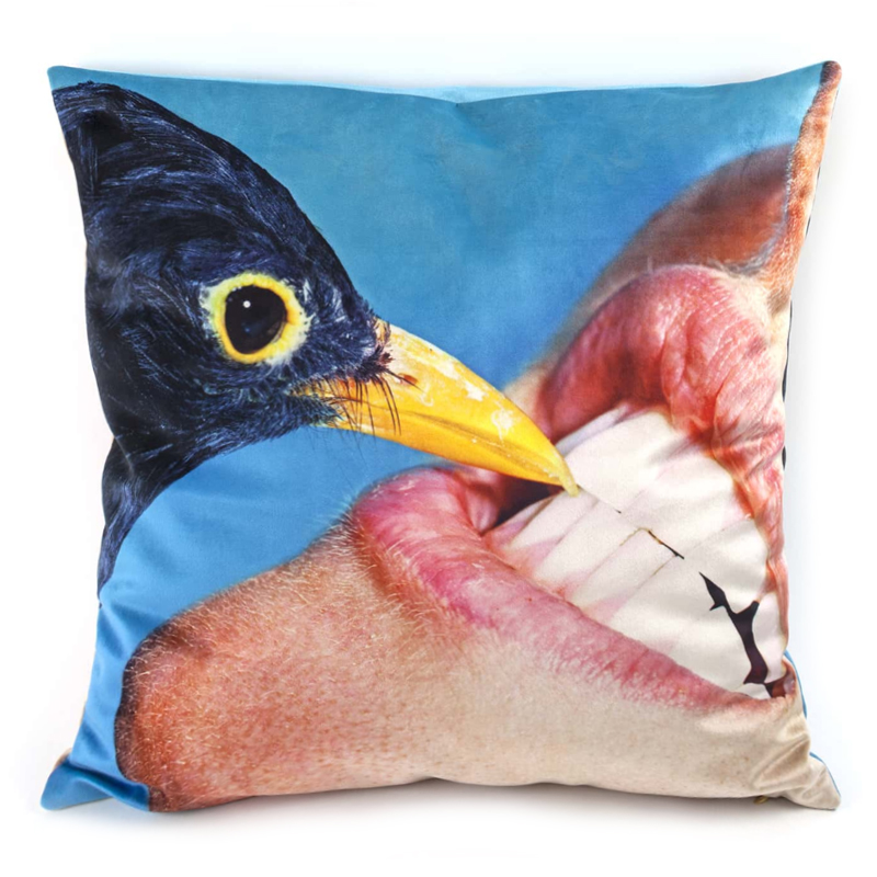 Подушка Seletti Cushion Crow Design Toiletpaper Голубой в Ижевске | Loft Concept 