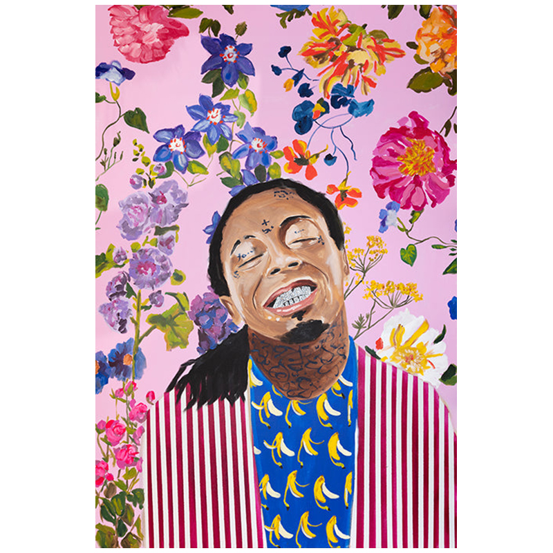 Картина Lil Wayne with Floral Background Мульти в Ижевске | Loft Concept 