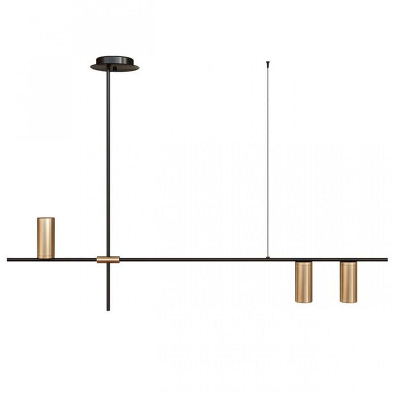 Подвесной светильник TRIBES LINEAR PENDANT 3 плафона Золотой Черный в Ижевске | Loft Concept 