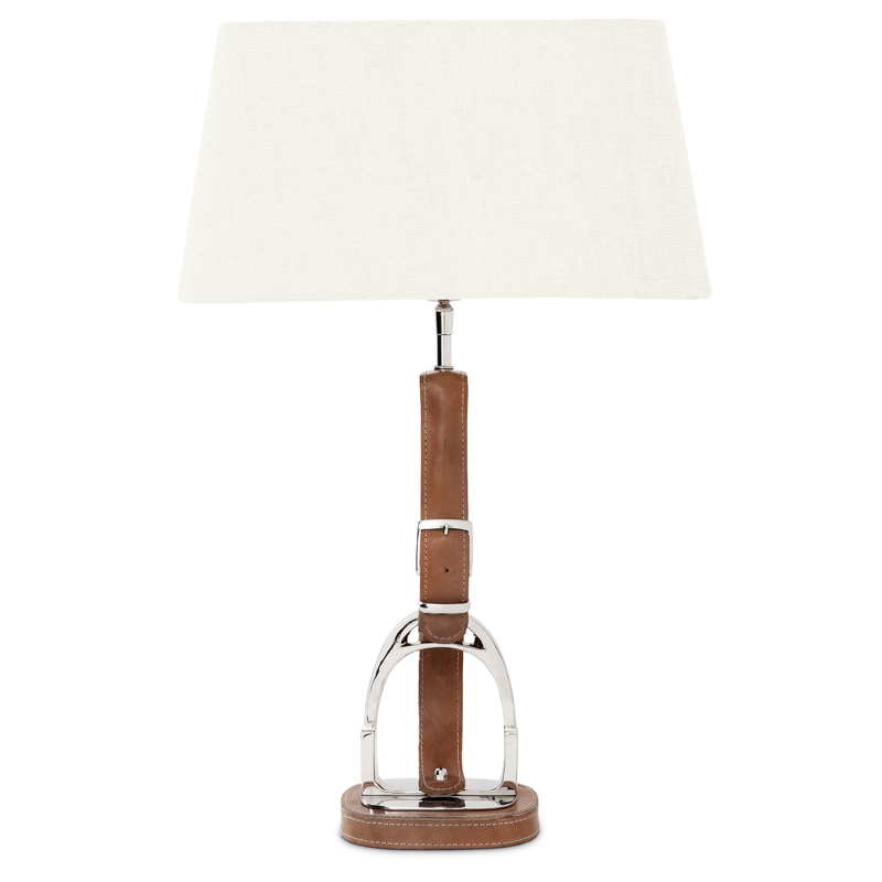 Настольная лампа Eichholtz Table Lamp Olympia Equestrian Никель Коричневый Кремовый в Ижевске | Loft Concept 