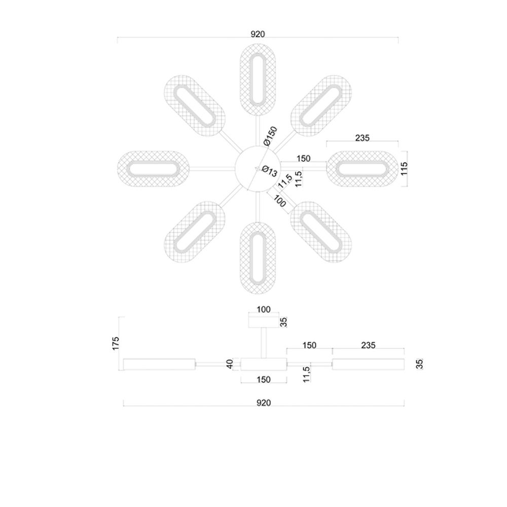 Потолочная люстра Sun Oval в Ижевске