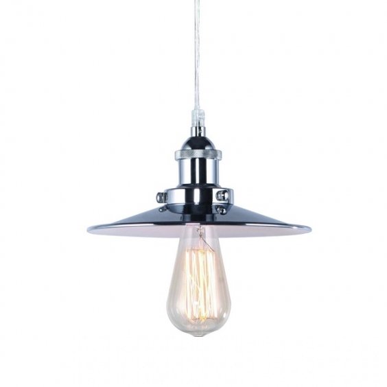 Подвесной светильник 20TH C. Factory Filament Metal Single Pendant Хром в Ижевске | Loft Concept 