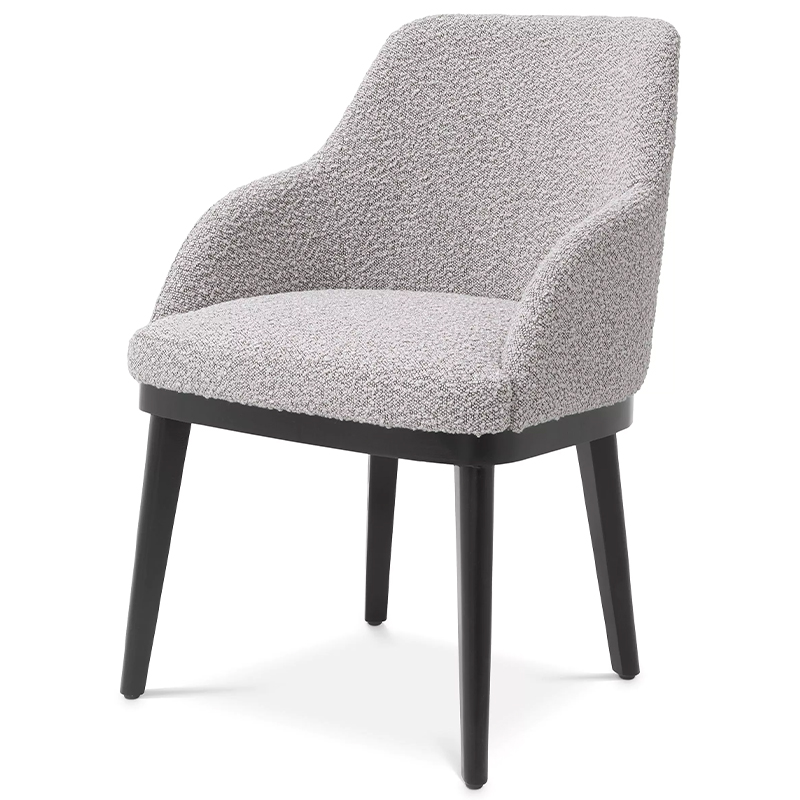 Стул Eichholtz Dining Chair Costa Boucle Grey Серый Черный в Ижевске | Loft Concept 