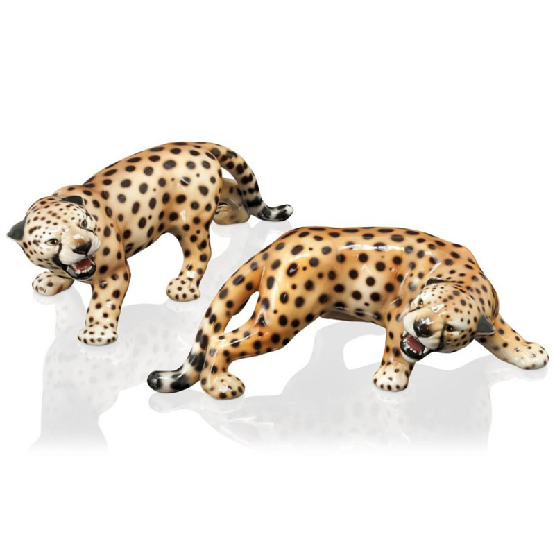 Статуэтки Abhika Cheetah Set 2 Pcs Коричневый Черный в Ижевске | Loft Concept 