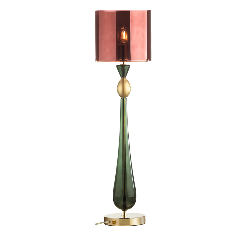 Настольная лампа Roser Burgundy Green Table Lamp Бургундский красный Золотой Зеленый в Ижевске | Loft Concept 